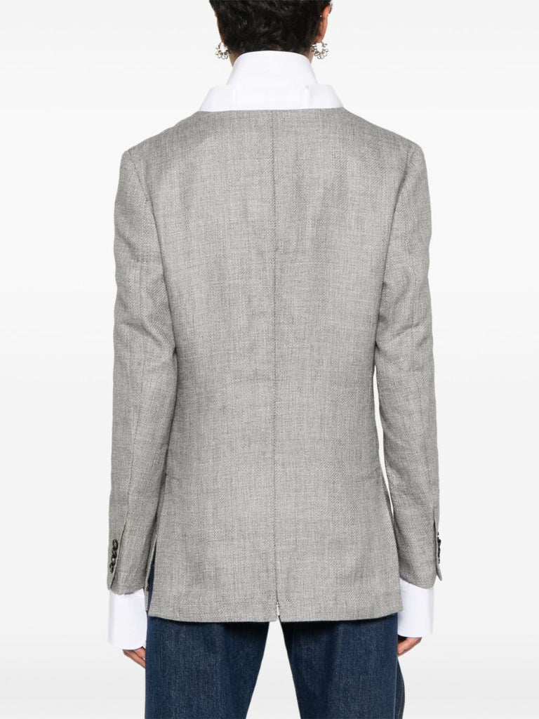X Zegna Collarless V-neck Blazer