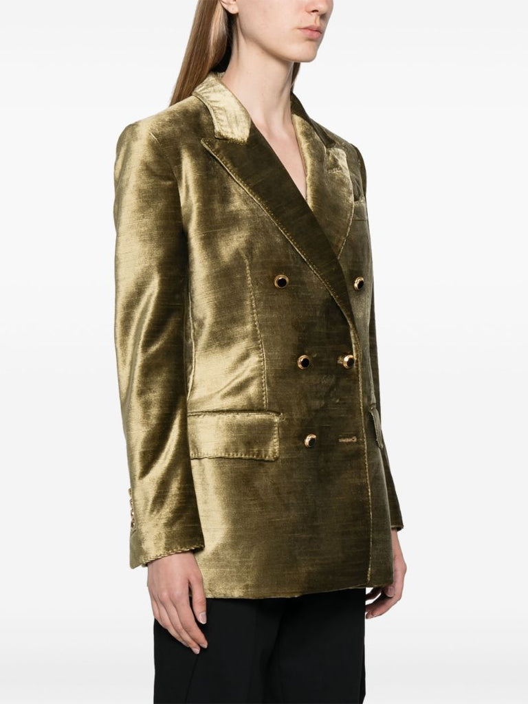 Green Double-breasted Blazer