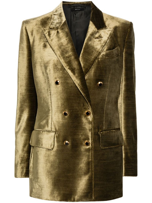 Green Double-breasted Blazer