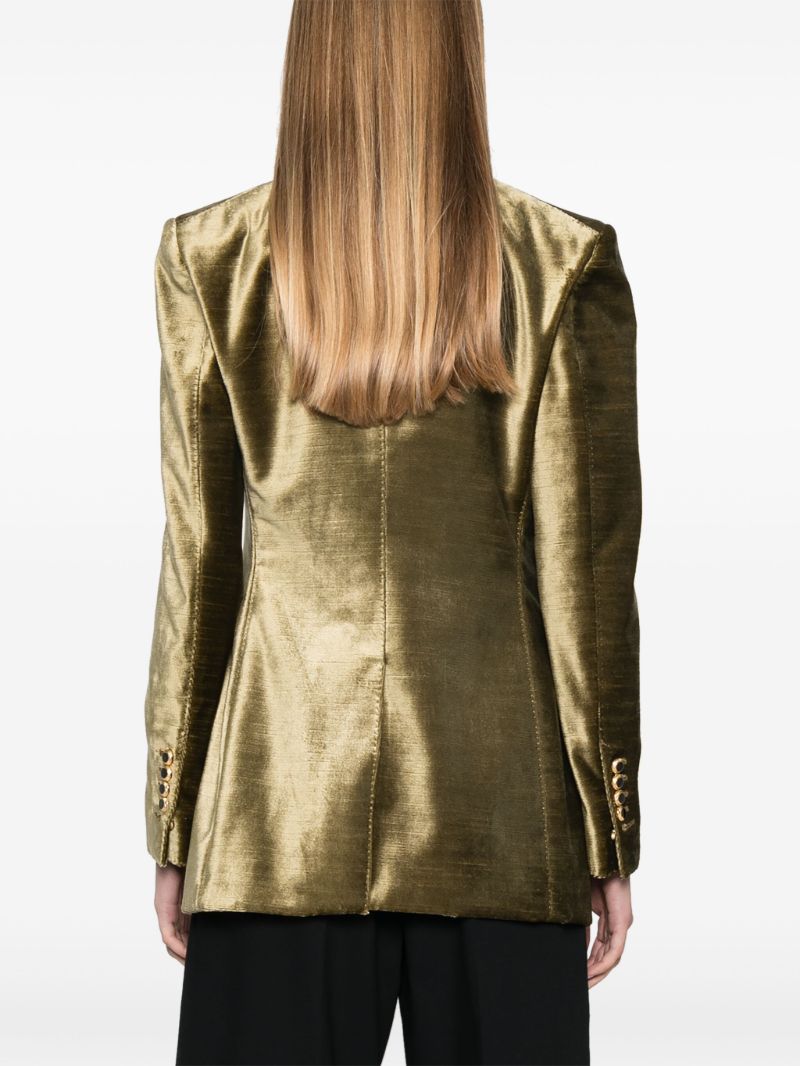 Green Double-breasted Blazer