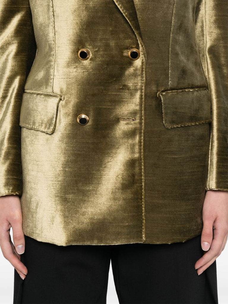 Green Double-breasted Blazer
