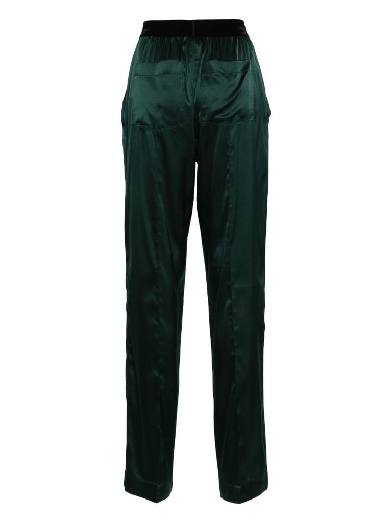 Green Logo Waistband Pajama Trousers