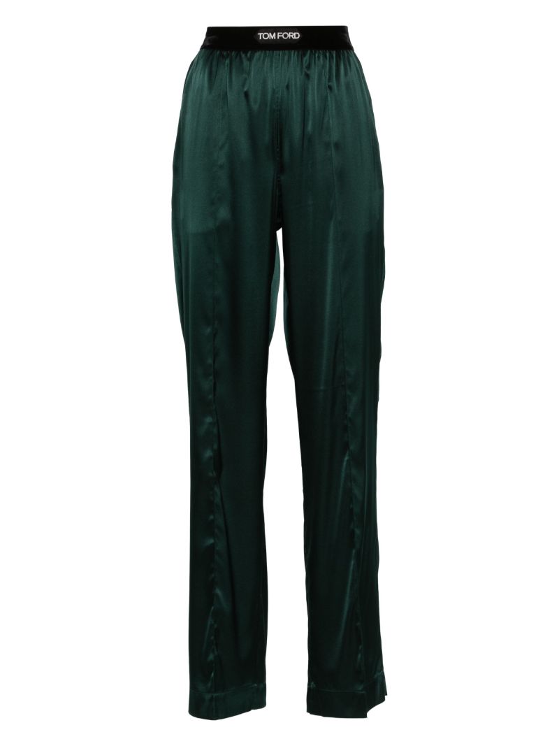 Green Logo Waistband Pajama Trousers