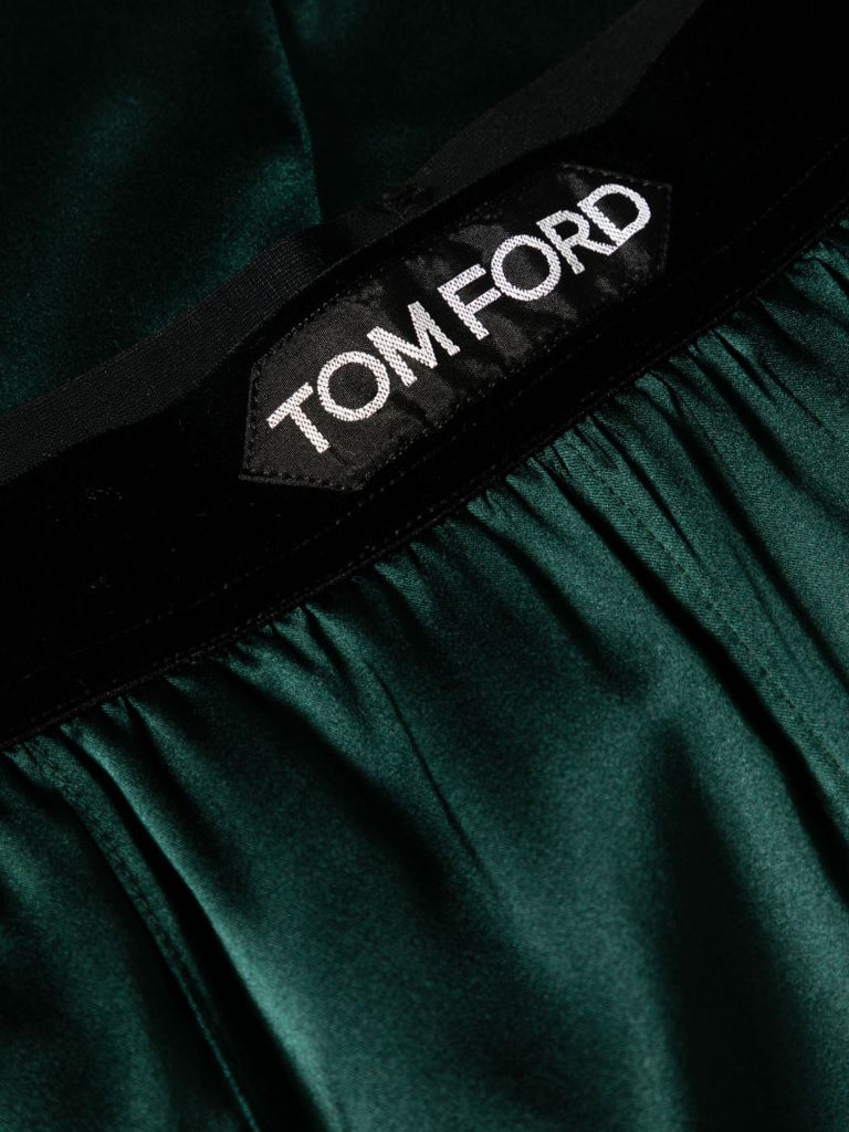 Green Logo Waistband Pajama Trousers