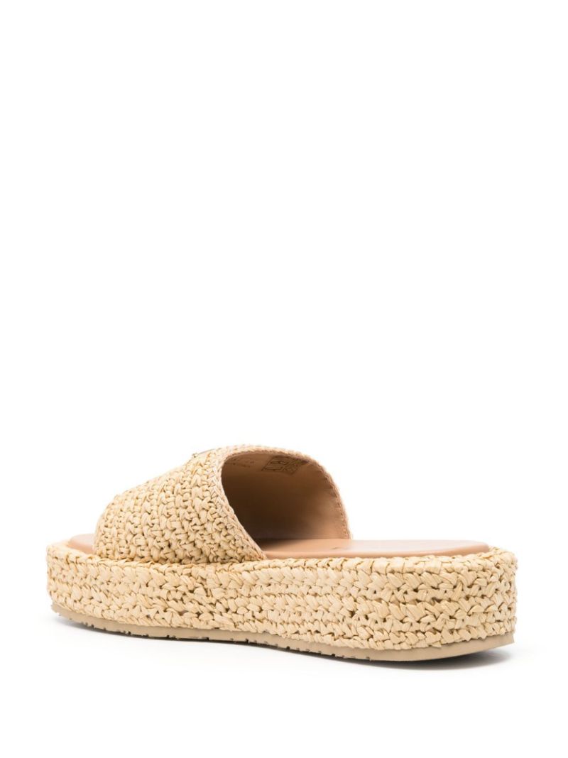 Neutral Crochet Flatform Slides