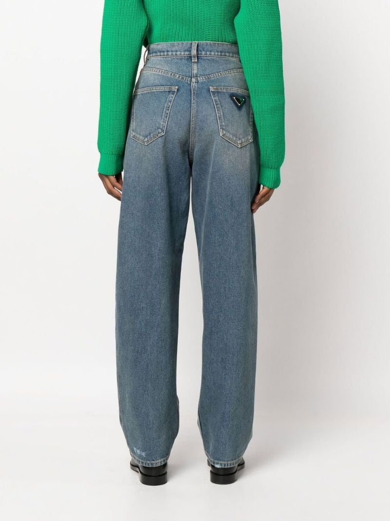 Blue High-waisted Boyfriend Jeans