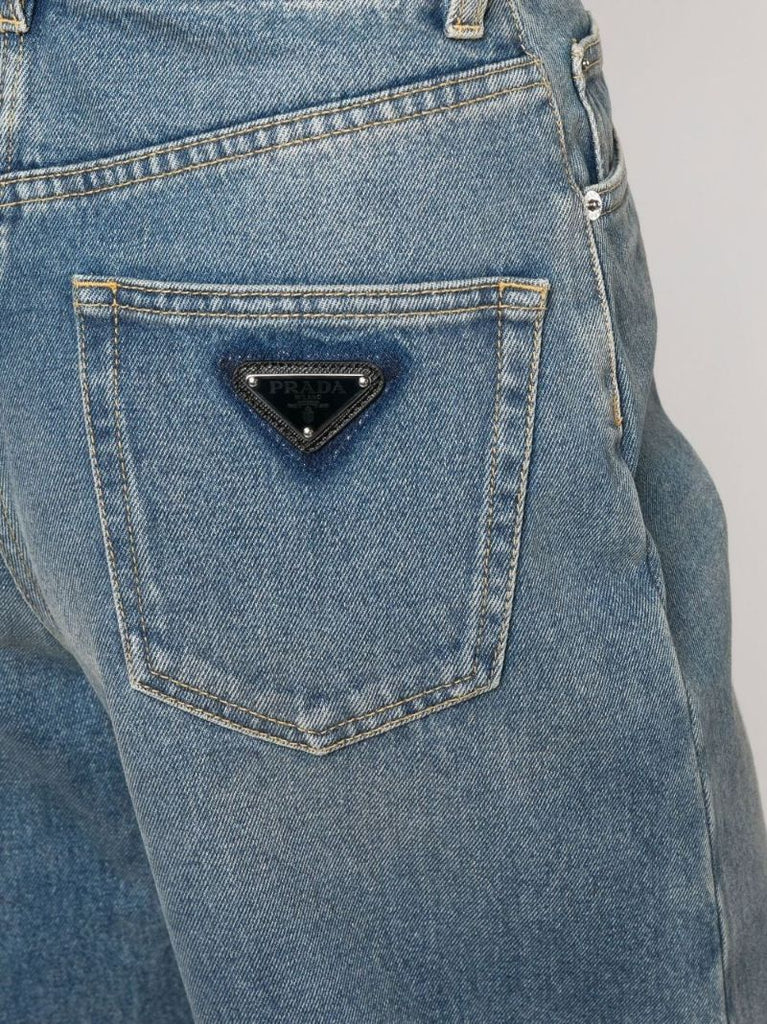 Blue High-waisted Boyfriend Jeans