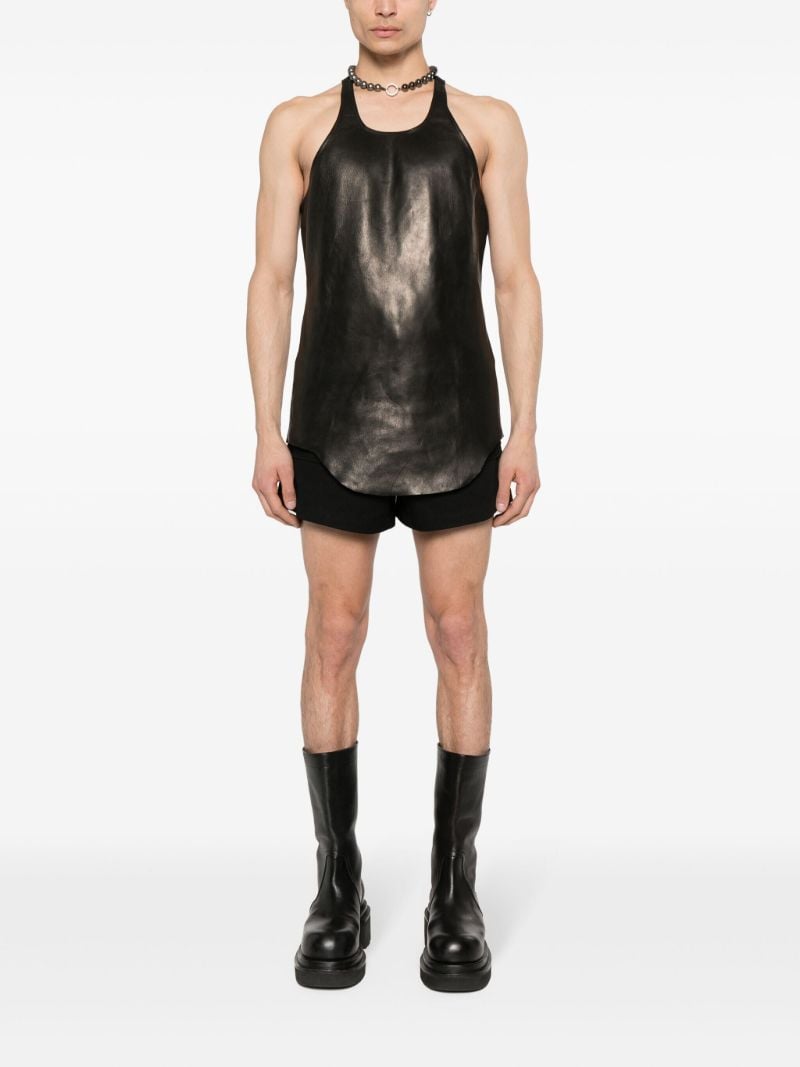 Black Leather Tank Top