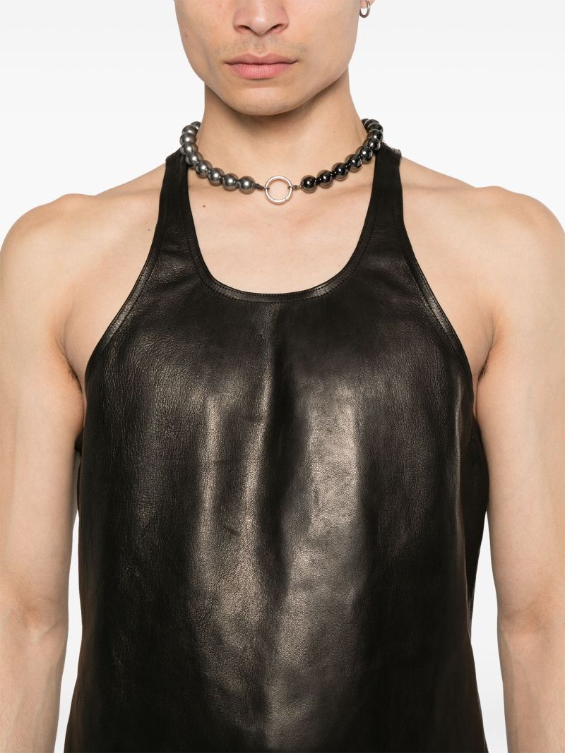 Black Leather Tank Top