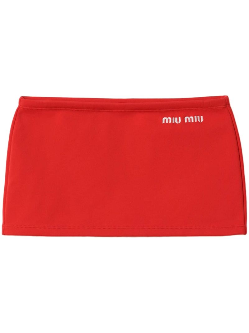 Logo-embroidered Mini Skirt
