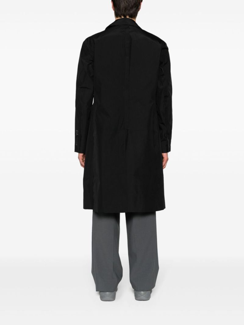 Black Single-breasted Recycled Polyester Coat