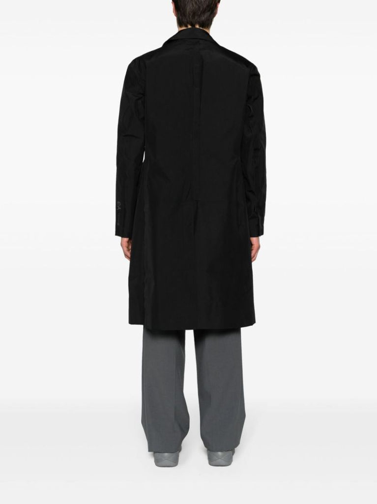 Black Single-breasted Recycled Polyester Coat