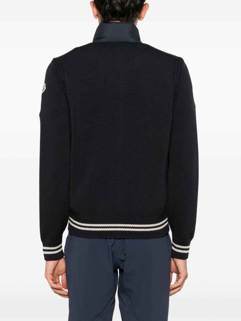 Blue Quilted Zip-up Jacket