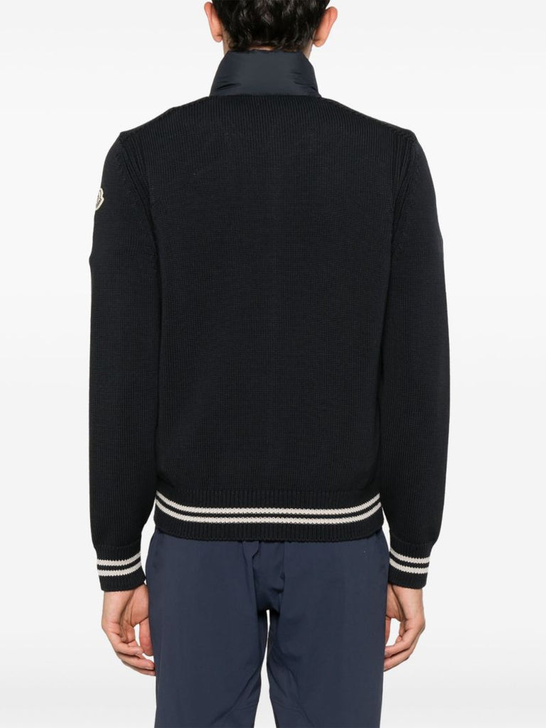 Blue Quilted Zip-up Jacket