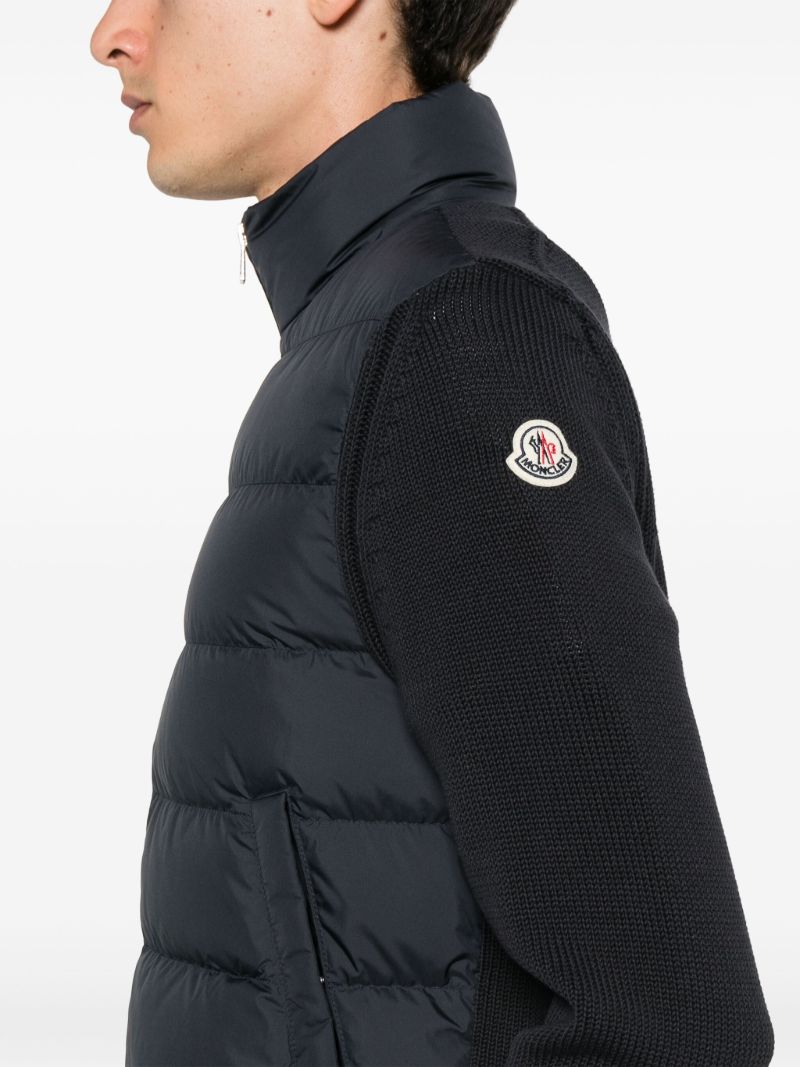 Blue Quilted Zip-up Jacket