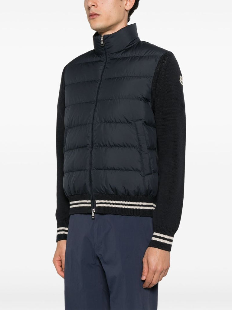 Blue Quilted Zip-up Jacket