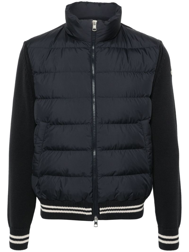 Blue Quilted Zip-up Jacket