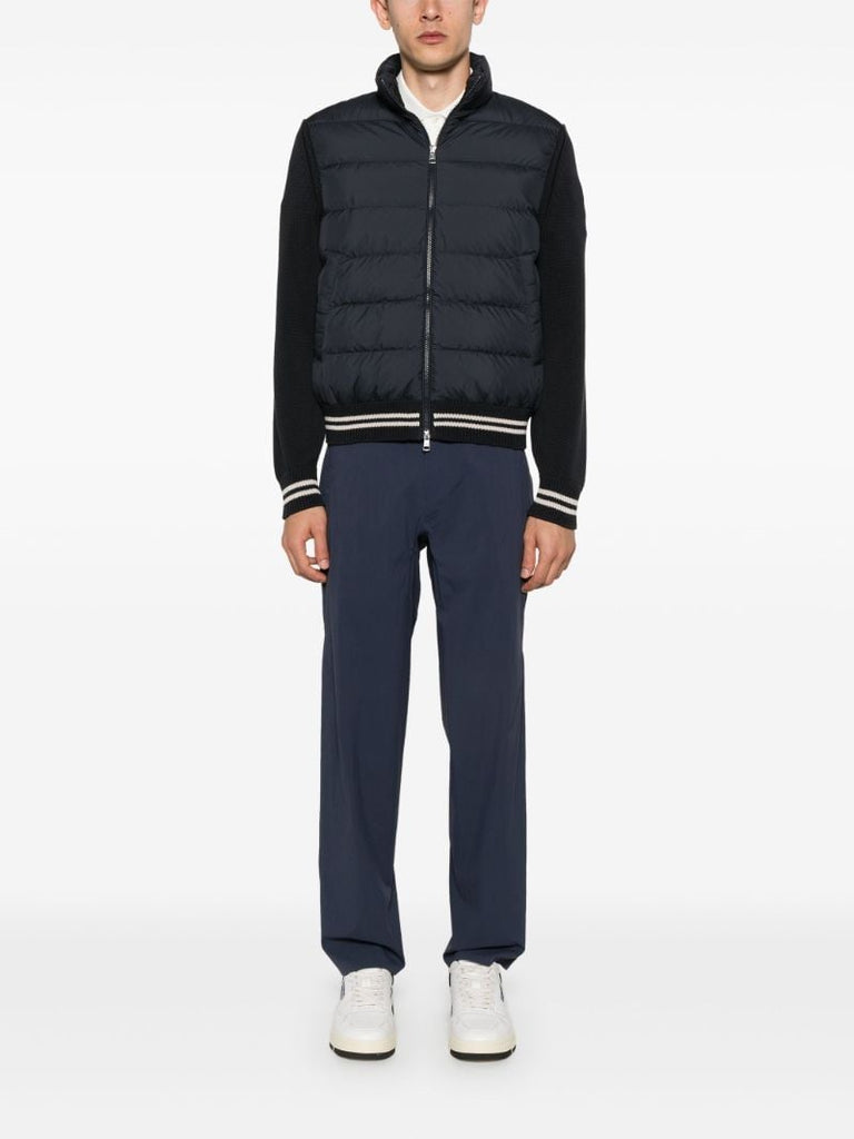 Blue Quilted Zip-up Jacket