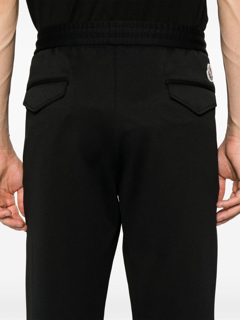 Black Drawstring Straight Trousers