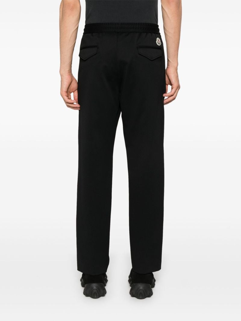 Black Drawstring Straight Trousers