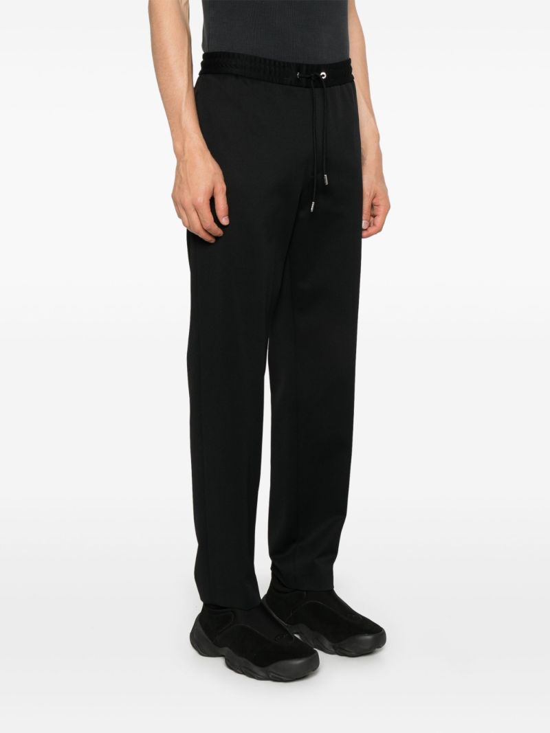 Black Drawstring Straight Trousers