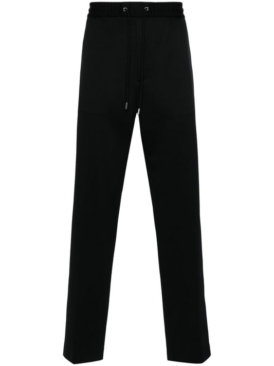 Black Drawstring Straight Trousers