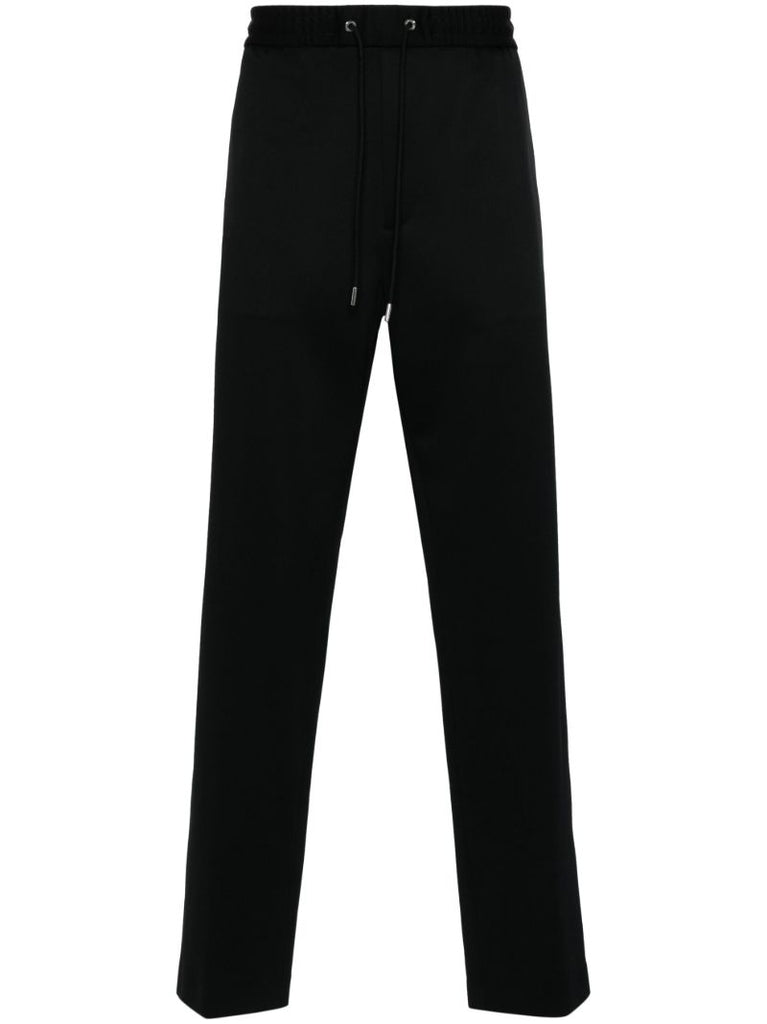 Black Drawstring Straight Trousers