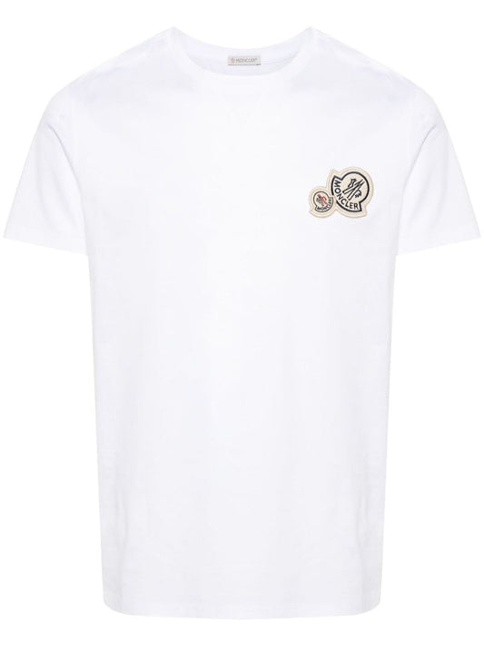 White Logo-applique Cotton T-shirt