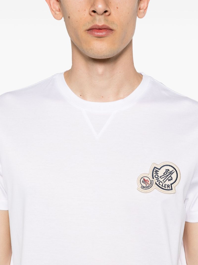 White Logo-applique Cotton T-shirt