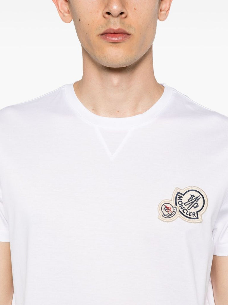 White Logo-applique Cotton T-shirt