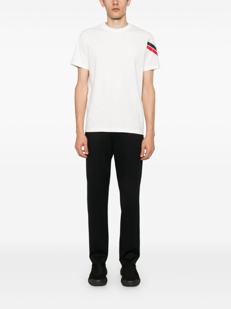 White Stripe-trim Cotton T-shirt