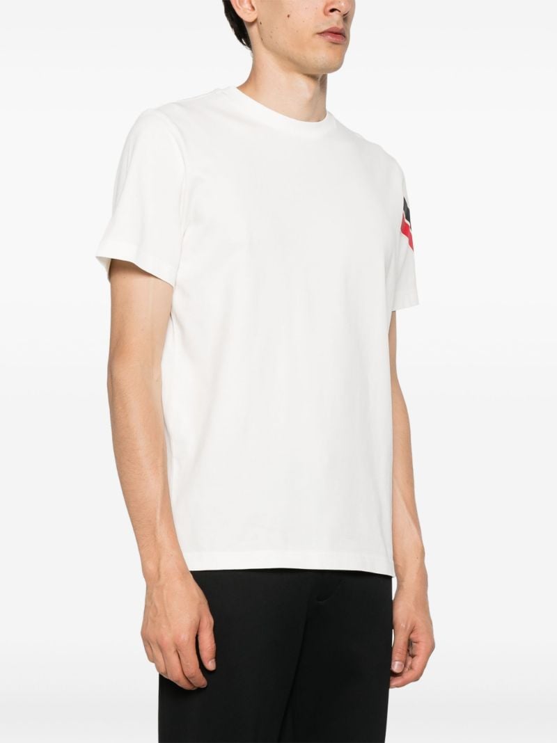 White Stripe-trim Cotton T-shirt