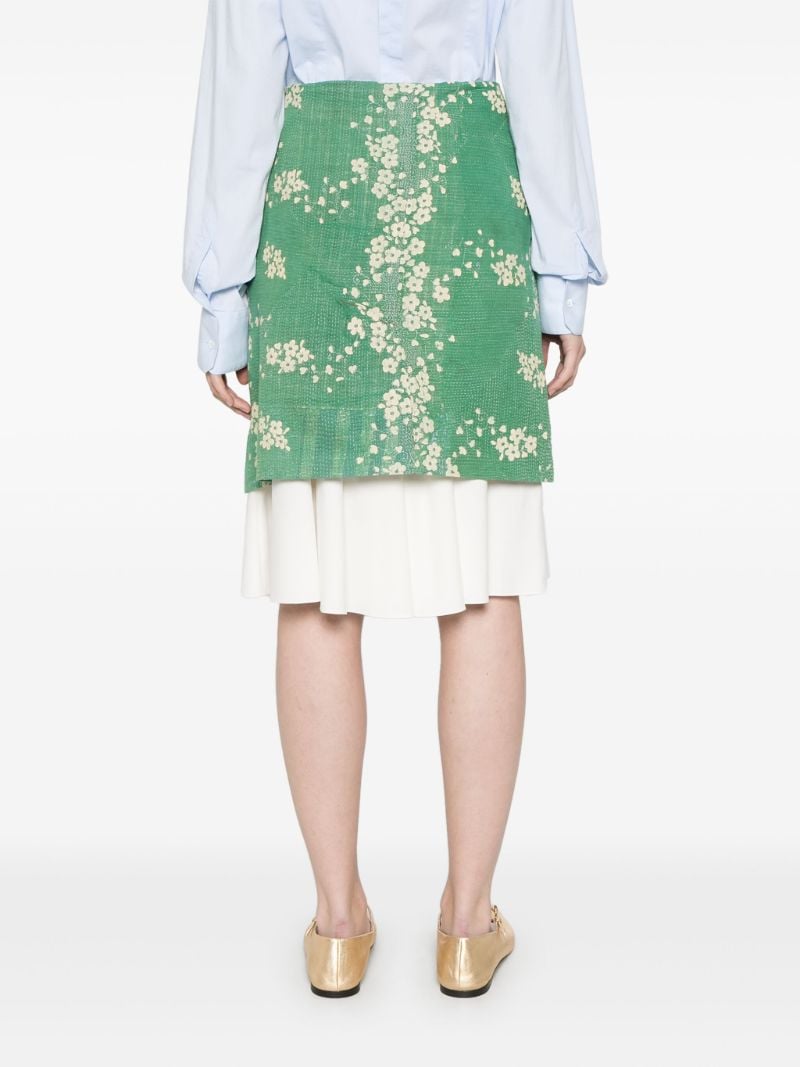 Green Floral-print Skirt