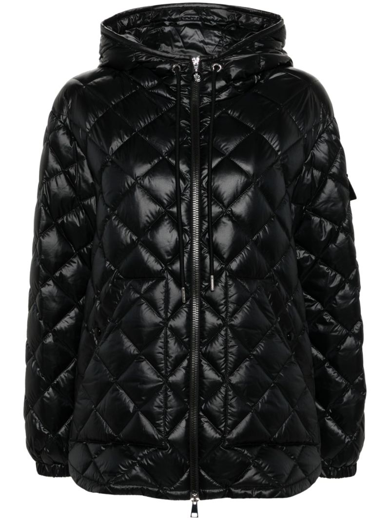 Black Diamond-quilted Hooded Jacket