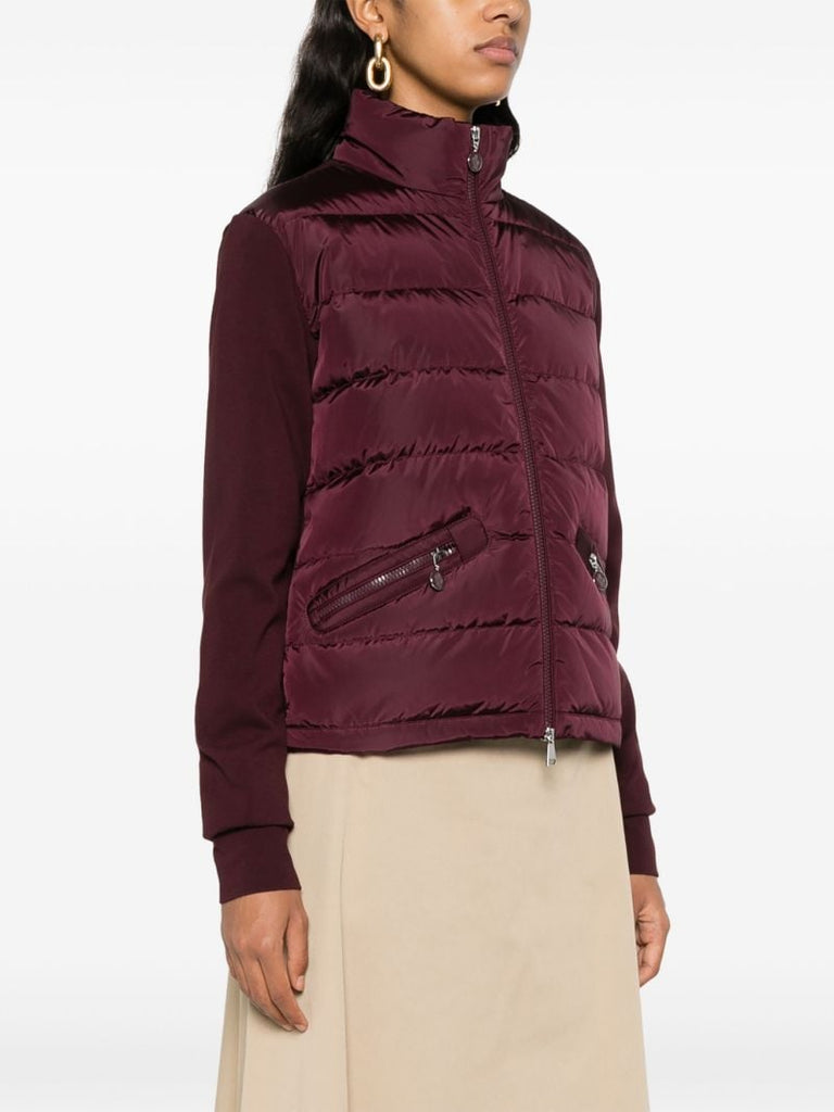 Purple Quilted Panelled Jacket
