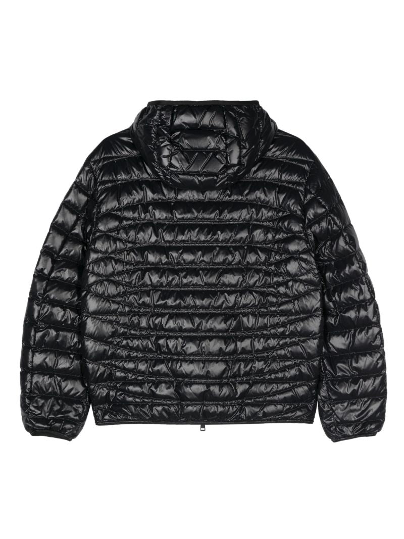 Black Hooded Quilted Jacket