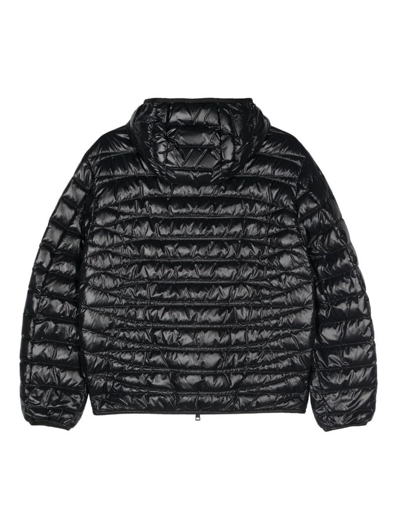 Black Hooded Quilted Jacket