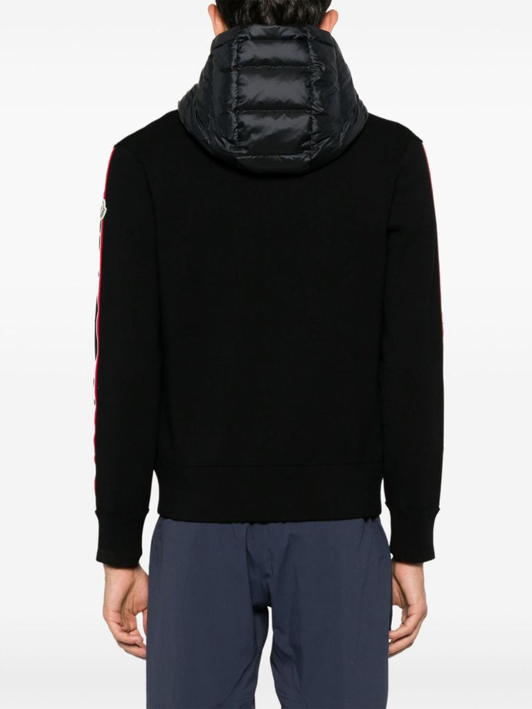 Black Quilted-panel Wool Jacket