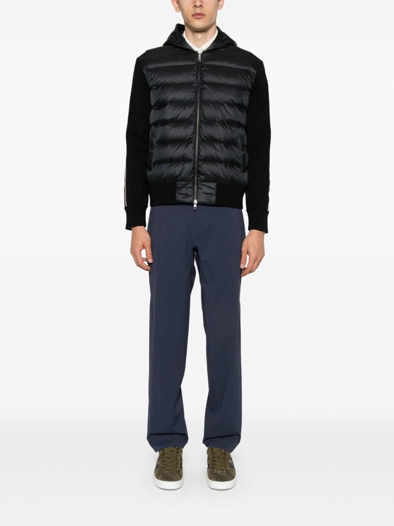 Black Quilted-panel Wool Jacket