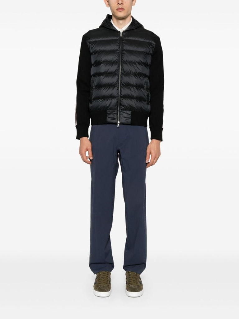Black Quilted-panel Wool Jacket