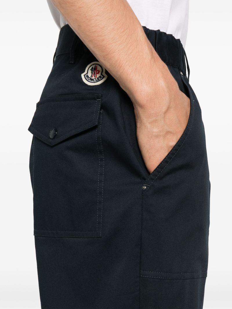 Blue Garbardine Weave Straight Trousers