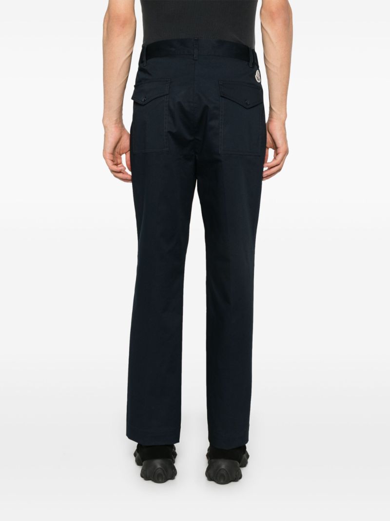 Blue Garbardine Weave Straight Trousers