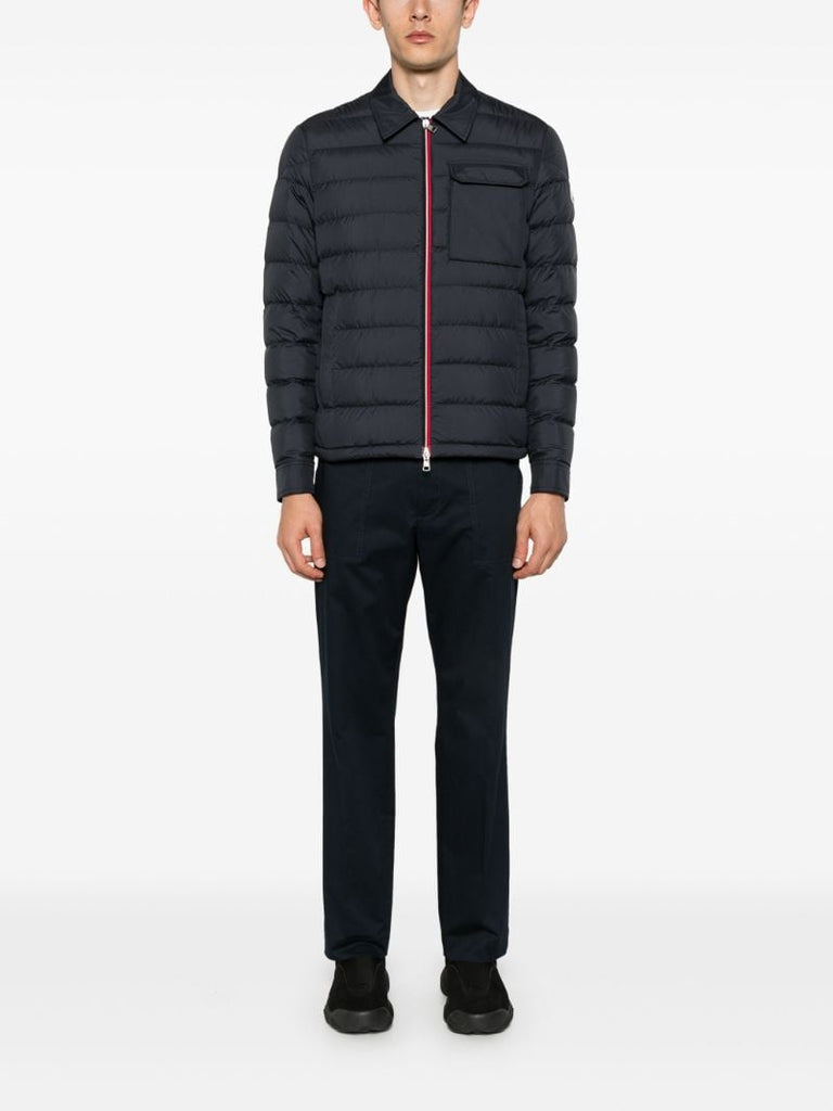 Blue Garbardine Weave Straight Trousers