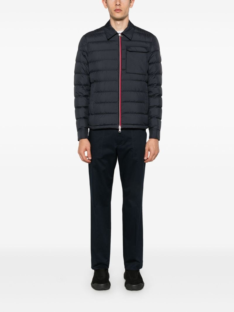 Blue Garbardine Weave Straight Trousers