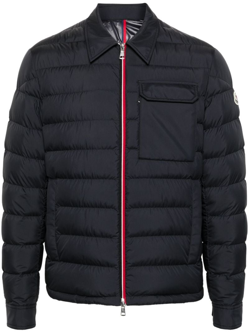 Blue Logo-appliquÃ_x0083_Â© Quilted Jacket