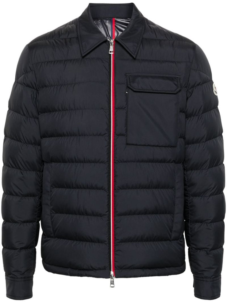 Blue Logo-appliquÃ_x0083_Â© Quilted Jacket