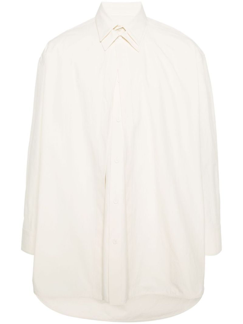 Neutral Double-collar Cotton Shirt