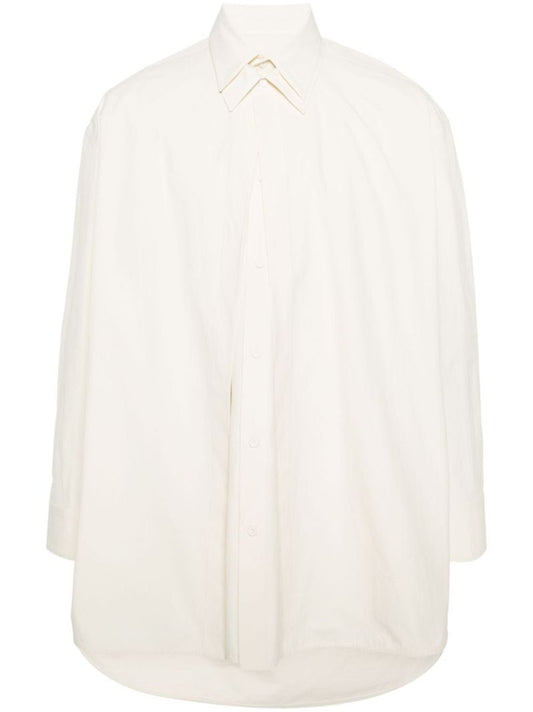Neutral Double-collar Cotton Shirt