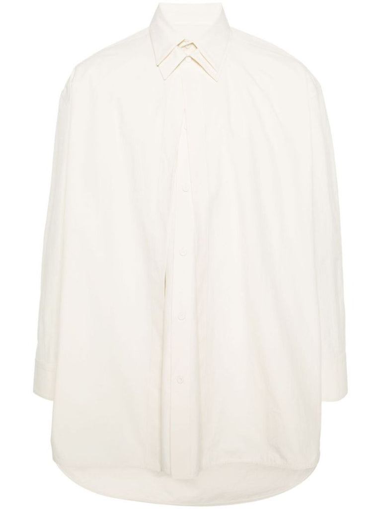 Neutral Double-collar Cotton Shirt