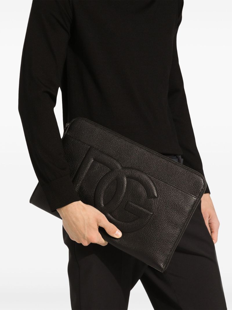 Large Dg Embossed Clutch Bag